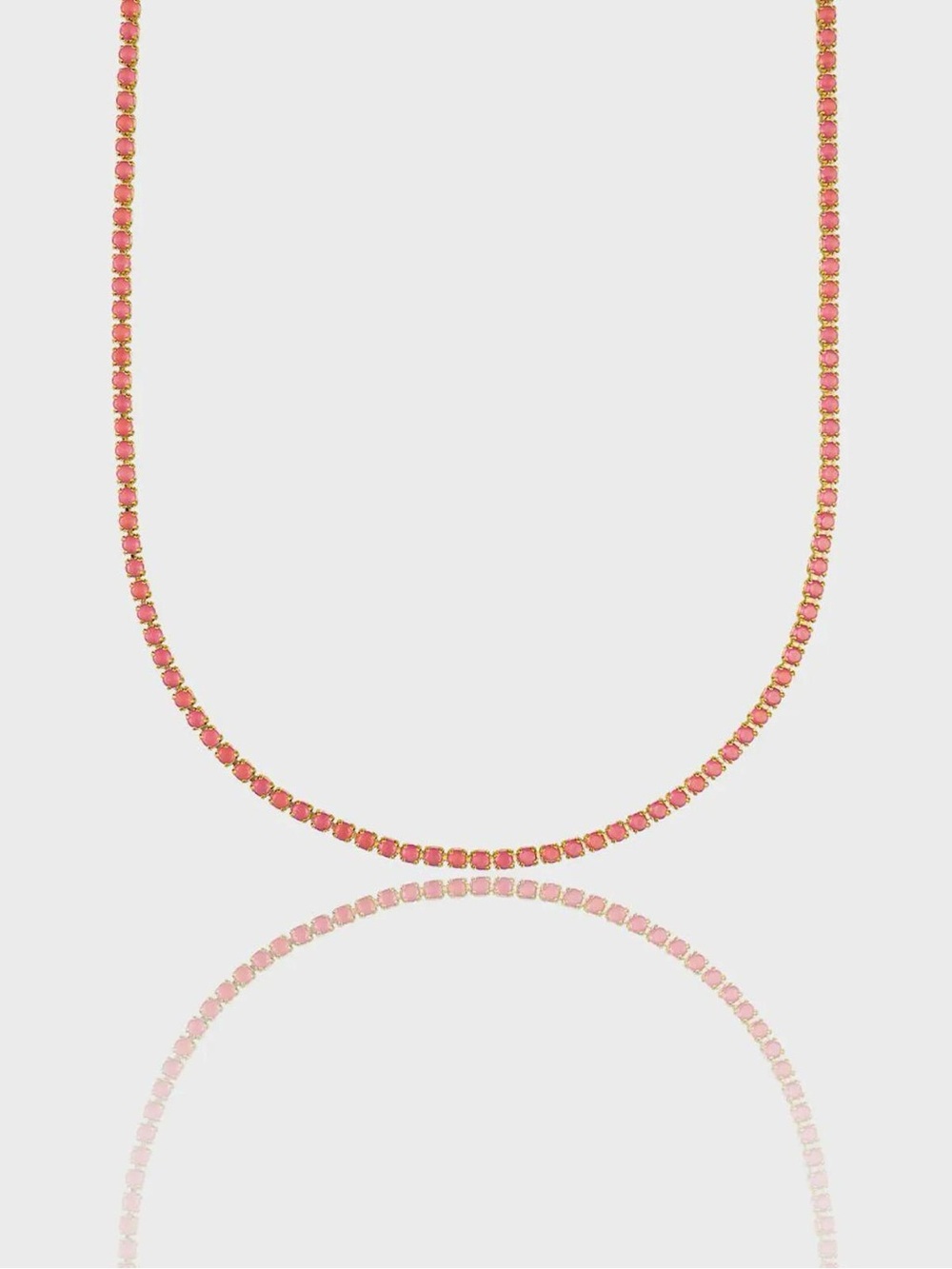 18K Gold Filled Pink CZ Tennis Necklace – Minimalist Everyday Jewelry